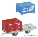 商品詳細 メーカー タカラトミー パッケージサイズ 約7（幅)×18.5（高さ)×4（奥行)（cm） 対象年齢 3歳以上 電池 不要 商品説明 ■JR貨物のコンテナがモデル ■手転がし遊び可能 別売りの動力車両とつないで遊べます。 コンテナを取り外して積み下ろし遊びが楽しめます。 ※レールは別売です © TOMY 【画像はイメージ写真です。セット内容・実際の商品とは一部異なる場合がございます。】 【こちらのお品物は個体差（塗装のムラ等）がございます。ご了承のうえご購入をお願い致します。】 セット内容 コンテナ貨車…1　コンテナ…2　部品注文書…1 【セット内容以外の物は入っておりません。】 備考 製造における微小な個体差、塗装のムラ等、メーカー出荷時・倉庫保存時の経年劣化による多少のパッケージの【角の潰れ・痛み・擦り傷・色あせ・へこみ】等は返品対象とはなりません。 また、初期不良に関しましては各製造メーカーへお問い合わせいただきますようお願い致します。 予めご了承のうえご注文いただきますようお願い致します。 ご使用前に商品説明書・ご注意を必ずお読みいただきますようお願い致します。