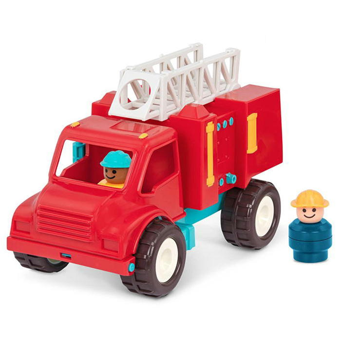 O B.toys BX1840 しょうぼうしゃ(消防士フィギュア2体付き) ビートイズ 消防車 1歳6ヶ月 1歳半 おもちゃ 室内遊び くるま 車 乗り物 玩具...