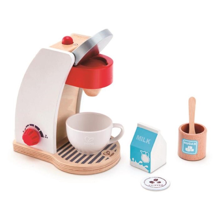 Hape ハペ E3146 コーヒーマシーンセット 3歳 木製 木のおもちゃ 玩具 木 ままごと ごっこ遊び 室内遊び ギフト プレゼント 誕生日 お祝い 贈り物 ブラックフライデー クリスマスのサムネイル