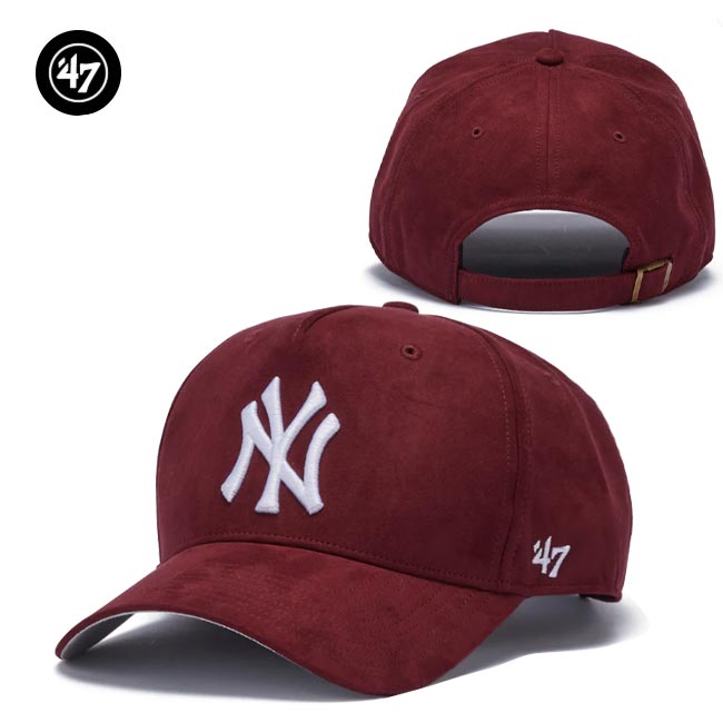 Rakuten - '47(フォーティーセブン ) 14858416 エムブイピー DT ニューヨーク・ヤンキース Ultra Suede スエード ダークマルーン 帽子 OSFM ワンサイズ サイズ調整可 メジャーリーグ・ベースボール ダークレッド えんじ色 男女兼用 フリーサイズ【B-ONE-Y】