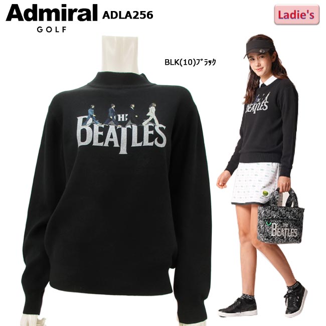 楽天ゴルフショップB-ONE【バーゲン!30％OFF!!】【2022年秋冬モデル】 Admiral Golf （アドミラルゴルフ） ADLA256　BEATLESコラボ グラフィックモックネックニット（レディス）長袖ハイネックニット【B-ONE】