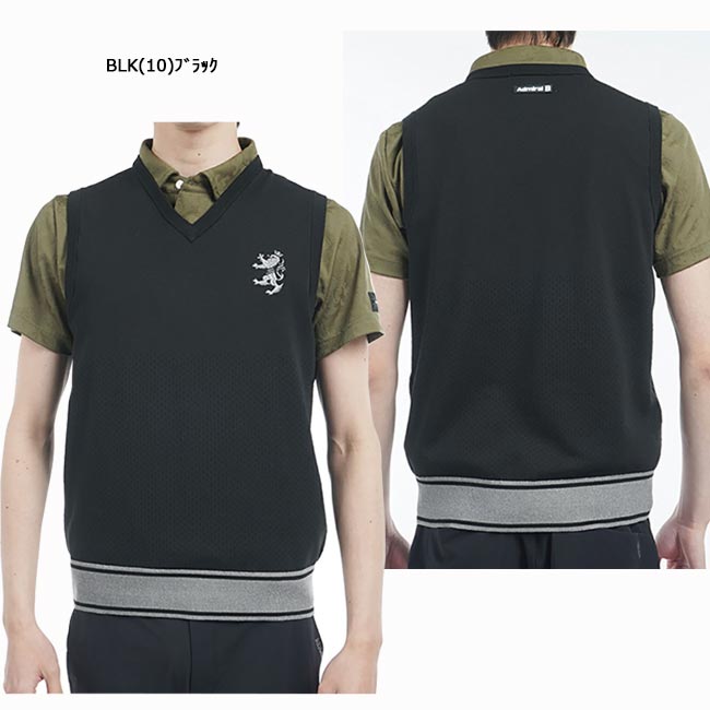 【バーゲン!30%OFF!!】【2025年春夏モデル】 Admiral Golf アドミラルゴルフ ポリエステル ニットベスト (メンズ) ADMA512 静電気軽減 紳士 ゴルフウェア シンプル ※ベストのみ 【B-ONE-Y】