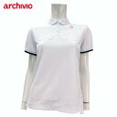 【バーゲン!30%OFF!!】【2025年春夏モデル】 archivio (アルチビオ)"LOVE"刺繍ポロシャツ(レディス) A459308 半袖ポロシャツ ホワイト 吸汗速乾 UVカット ゴルフウェア 婦人服【B-ONE-Y】