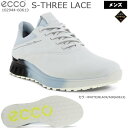 ECCO エコー S-THREE LACE スパイクレスシューズ (メンズゴルフシューズ) カラー:WHITE/BLACK/AIR 102944-60613 【...