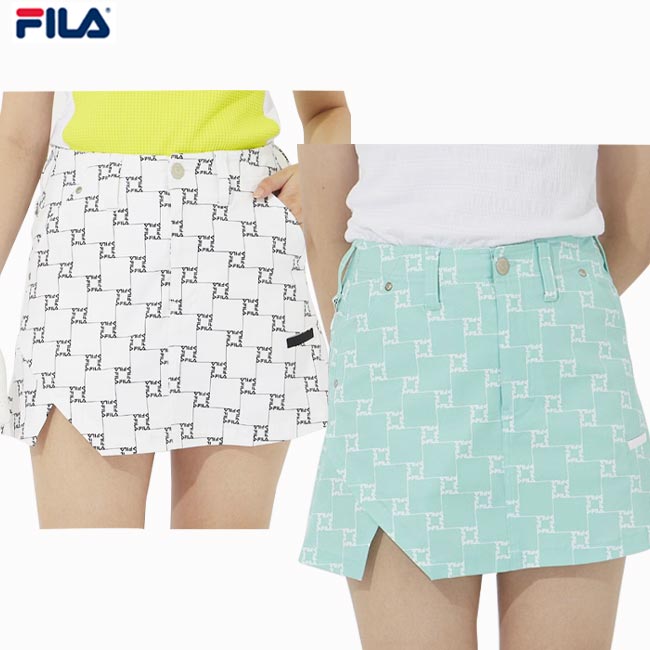 乐天商城 - 【春夏モデル】FILA GOLF（フィラゴルフ）ロゴ柄ショートパンツ レディス 754-341 (754341) ゴルフウェア 吸汗速乾 UVカット 撥水加工 ミニスカート風 【B-ONE】