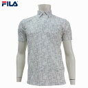 【春夏モデル】 FILA GOLF (フィラゴルフ)総柄半袖シャツ (メンズ) 744-610-2 (744610-2) 紳士 ゴルフウェア 吸汗速乾/UVカット シアサッカー素材 軽い素材 ホワイト 白【B-ONE-Y】【大特価!お買い得!!】