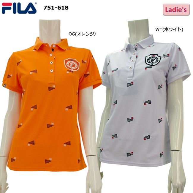 【春夏モデル】FILA GOLF（フィラゴルフ）とび柄 刺繍 半袖ポロシャツ 751-618 (751618) ゴルフウェア 【大特価!お買い得!!】【B-ONE】