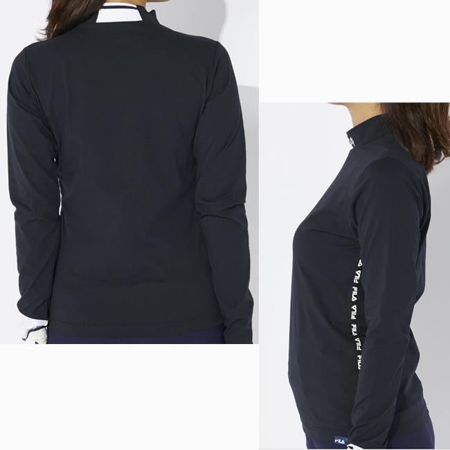 【大特価！お買い得!!】【秋冬モデル】FILA GOLF（フィラゴルフ) 794-545 (794545) レディス長袖モックネックシャツ UVカット| 吸汗速乾|UVカット ゴルフウェア 婦人 ハイネックシャツ 【大特価!お買い得!!】 【B-ONE-Y】
