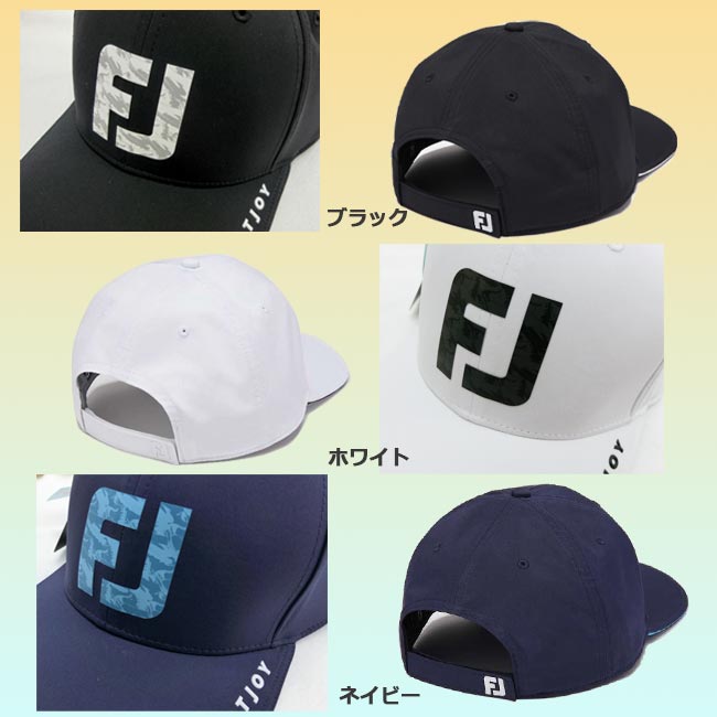 FOOT JOY(フットジョイ）グラフィックロゴキャップ FH24ABSC-0,FH24ABSC-1,FH24ABSC-4N シンプル ブラック ホワイト ネイビー フリーサイズ【B-ONE】