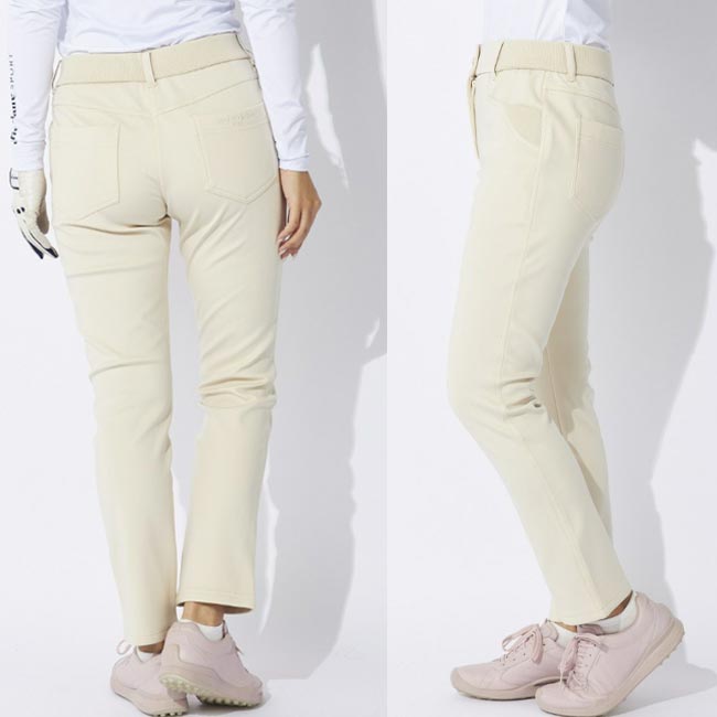 【大特価!お買い得!!】【秋冬モデル】marie claire SPORT（マリクレールスポーツ）レディース セミジョガーパンツ｜UVカット/ストレッチ/保温 (レディス) 734-330 (734330) ロングパンツ ウエスト背面ゴム 裏起毛 シンプル ゴルフウェア 婦人用【B-ONE-Y】