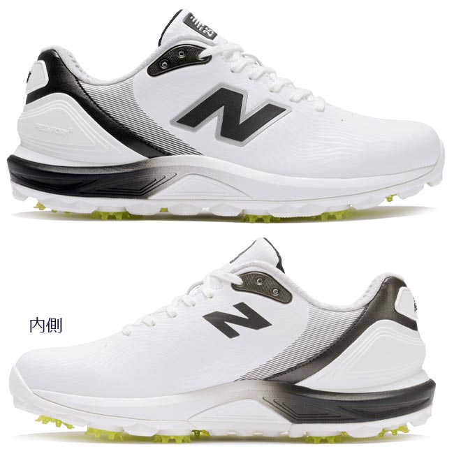 ニューバランス ゴルフ シューズ UG2500CA ゴルフソフトスパイクシューズ カラー:WHITE with BLACK and SILVER METALLIC ウィズ2E new balance golf Fresh Foam X 2500 v5 Lace UNISEX ユニセックスモデル レース 靴紐タイプ 【2026年モデル】【B-ONE-Y】