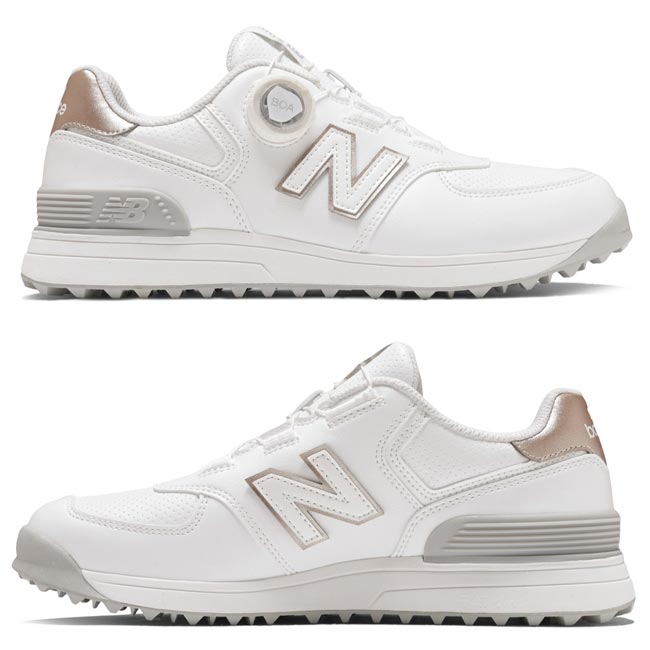 ニューバランス ゴルフ シューズ WG574BA4 レディス スパイクレスシューズ カラー:White with Gold ウィズ2E new balance golf 574 v4 SL BOA® Women レディースモデル 幅2E ホワイトウィズゴールド 【2025年モデル】【B-ONE-Y】