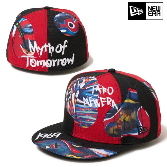 乐天商城 - NEW ERA (ニューエラ) キャップ 14683820 59FIFTY TARO OKAMOTO 岡本太郎 明日の神話 ブラック/スカーレット 帽子 ユニセックス 7 3/8 (58.7cm) サイズ調整不可 芸術家 【B-ONE-Y】