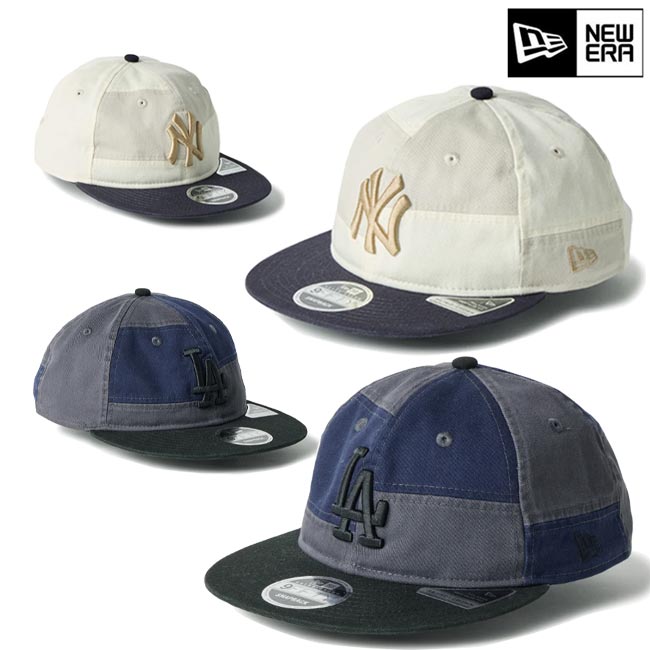 樂天商城 - NEW ERA (ニューエラ) キャップ14744666，14744668 RC 9FIFTY Patchwork ニューヨークヤンキース(ホワイト）　ロサンゼルス・ドジャース(グレー) 帽子 パッチワーク ヴィンテージライクコレクション ユニセックス サイズ ワンサイズ (調整可）【B-ONE】
