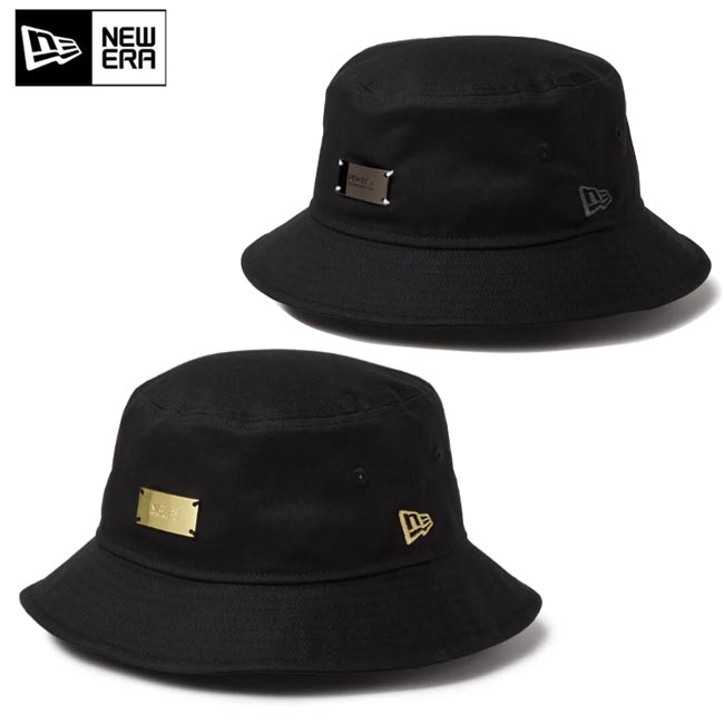 樂天商城 - NEW ERA (ニューエラ) キャップ 14744775，14744776 バケット01 Metal Plate メタルプレート 帽子 バケットハット ユニセックス M/Lサイズ 黒 ブラック メタルプレート シンプル おしゃれ 【B-ONE】