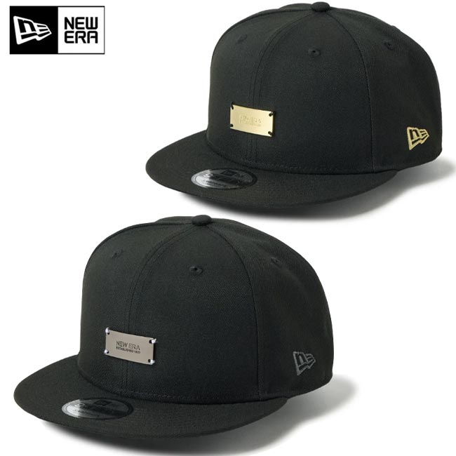 Rakuten - NEW ERA (ニューエラ) キャップ 14744813，14744814 9FIFTY Metal Plate メタルプレート 帽子 キャップ ユニセックス M/Lサイズ(調整可）黒 ブラック メタルプレート シンプル クール キャップ カジュアル 【B-ONE】