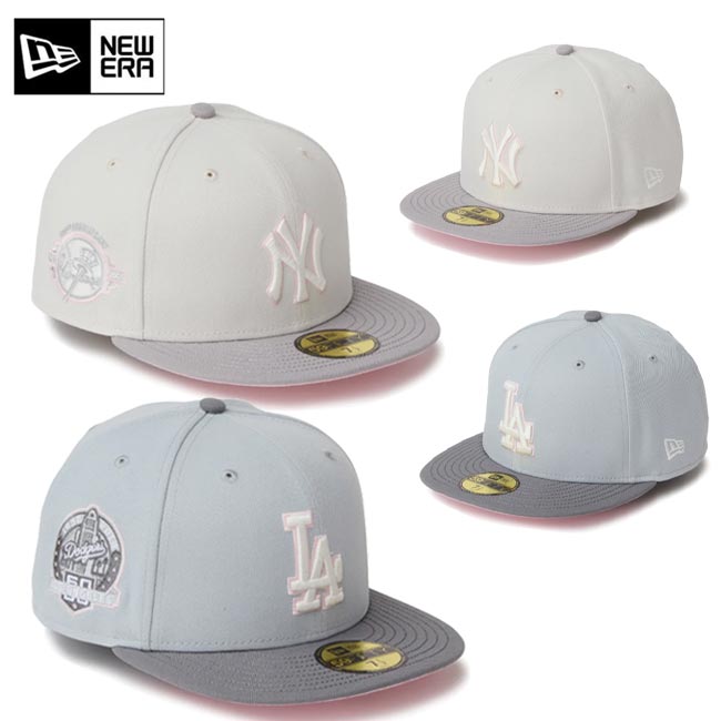 NEW ERA (ニューエラ) キャップ14745146，14745163 59FIFTY Sakuranagashi 桜流し ロサンゼルス・ドジャース スノーグレー/ストームグレー ニューヨーク・ヤンキース サンディリネン/グレー 帽子 ユニセックス サイズ7 1/2(調整不可）【B-ONE-Y】