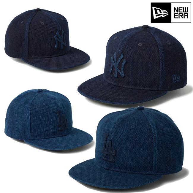 樂天商城 - NEW ERA (ニューエラ) キャップ14745159,14745177 59FIFTY Aizome 藍染め ロサンゼルス・ドジャース ニューヨーク・ヤンキース ブルー 帽子 ユニセックス サイズ7 1/2(調整不可）【B-ONE-Y】