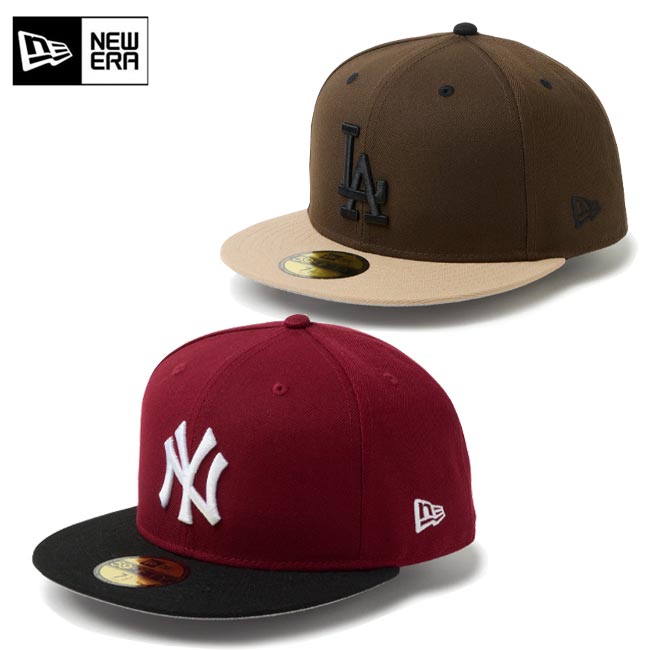 Rakuten - NEW ERA (ニューエラ) キャップ 14880416，14880417 59FIFTY powered by GORO (min-nano) ニューヨーク・ヤンキース カーディナル/ブラック ロサンゼルス・ドジャース ウォルナット/キャメル 帽子 ユニセックス サイズ7 1/2(調整不可）【B-ONE-Y】