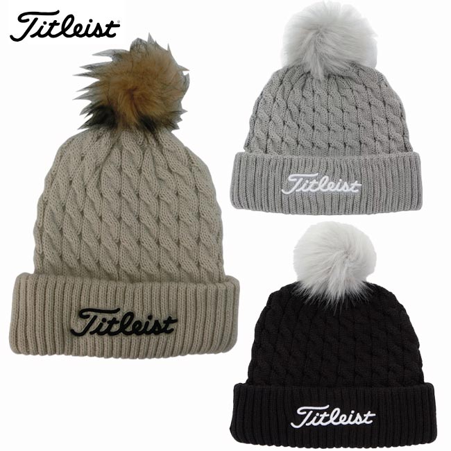 Titleist タイトリスト ケーブルニット ポンポンビーニー TH23WCKNP-20,TH23WCKNP-01,TH23WCKNP-01 レ..