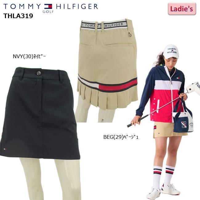 【バーゲン!30%OFF!!】 【2023年春夏モデル】 TOMMY HILFIGER GOLF トミーヒルフィガーバックプリーツフラッグ スカート THLA319 ( レディス ) ミニスカート 【B-ONE】