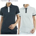 【バーゲン!30%OFF!!】 【2025年春夏モデル】 TOMMY HILFIGER GOLF トミーヒルフィガーゴルフ ドットプリント 半袖シャツ(レディス)吸汗速乾 UVカット THLA506 【B-ONE-Y】