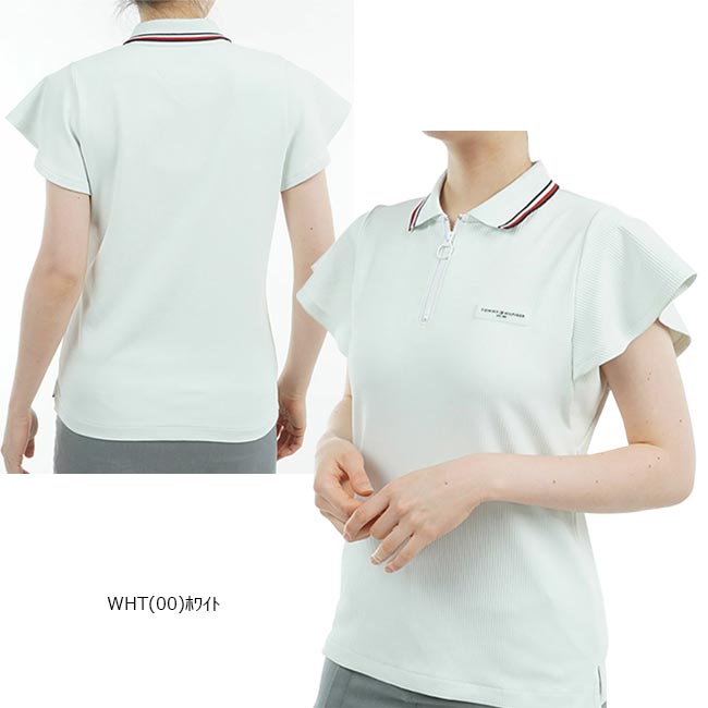 【バーゲン!30%OFF!!】【2025年春夏モデル】TOMMY HILFIGER GOLF トミーヒルフィガーゴルフ レディース ハイテンション バタフライスリーブシャツ(レディス）半袖シャツ UVカット THLA533 【B-ONE-Y】