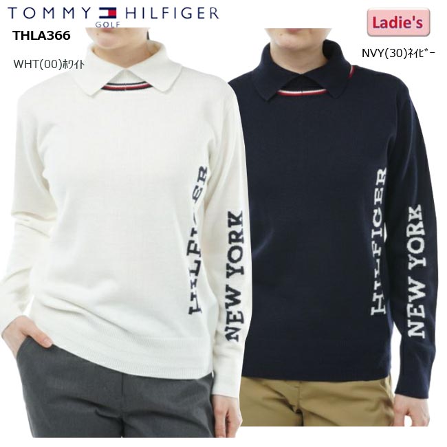 楽天ゴルフショップB-ONE【バーゲン!30％OFF!!】【2023年秋冬モデル】 TOMMY HILFIGER GOLF トミーヒルフィガーゴルフ ロゴ タートルネックセーター （レディス）THLA366 婦人 ゴルフウェア 長袖【B-ONE】