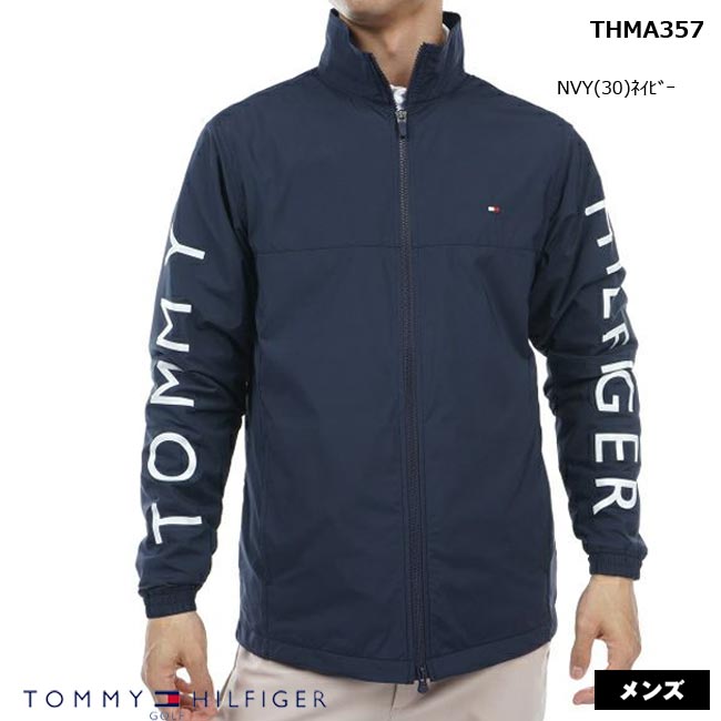 楽天ゴルフショップB-ONE【バーゲン!30％OFF!!】【2023年秋冬モデル】 TOMMY HILFIGER GOLF トミーヒルフィガーゴルフ ロゴ ウィンドジャケット（メンズ） 長袖 紳士 ジャンパー ブルゾン フルジップ 防風 撥水 ストレッチ THMA357【B-ONE】