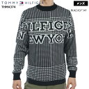 【バーゲン!30%OFF!!】【2023年秋冬モデル】 TOMMY HILFIGER GOLF トミーヒルフィガーゴルフ ハウンドトゥース クルーネックセーター（メンズ) THMA374 丸首 長袖 セーター 紳士【B-ONE】