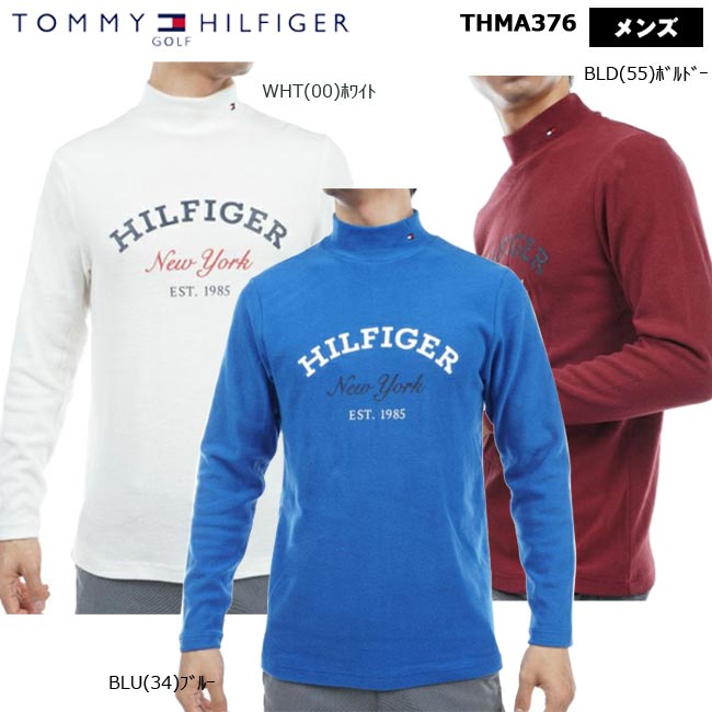 【バーゲン!30%OFF!!】【2023年秋冬モデル】 TOMMY HILFIGER GOLF トミーヒルフィガーゴルフ　ロゴ ハイネックシャツ（メンズ) THMA376【B-ONE】