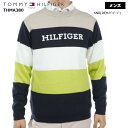 【バーゲン】!30%OFF!!【2023年秋冬モデル】 TOMMY HILFIGER GOLF トミーヒルフィガーゴルフ シグネチャーストライプ クルーネックセーター（メンズ) THMA380 紳士 長袖 ニット 【B-ONE】