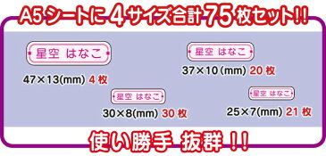 【送料無料】名前シール 防水ハーフ♪フレームタイプ♪(A5/4サイズで75枚) 【お名前シール おなまえシール 名前シール ネームシール ラミネート 入学 耐水 シンプル】