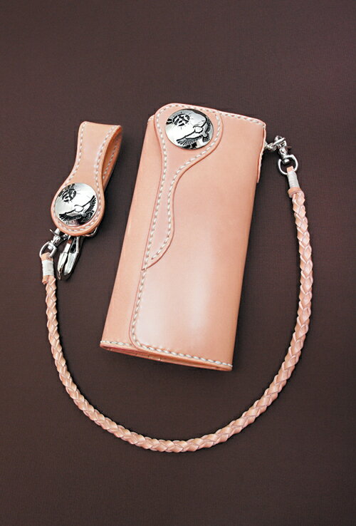 コードバンウォレット Fタイプセット きなり【ロングウォレット/バイカーズウォレット/ライダースウォレット/レザーウォレット/革財布/長財布/本革/馬革/メンズ...