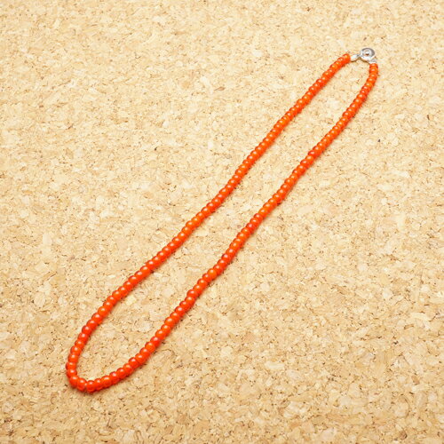 ビーズネックレス極小玉　オレンジ（橙色）　500mmネックレス/ビーズ/アクセサリー/ホワイトハート/メンズ/レディース(4)