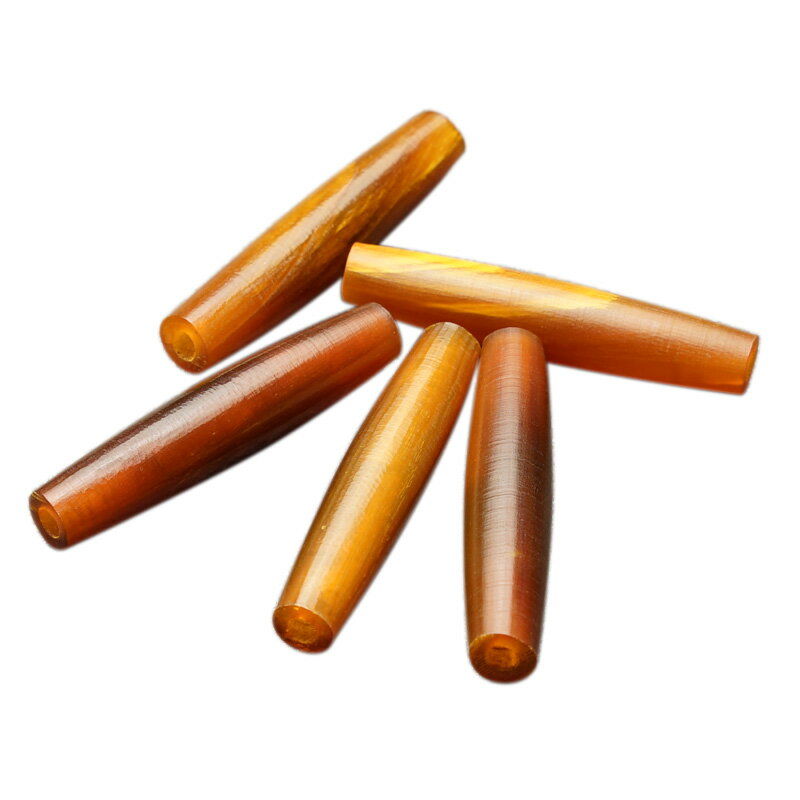 ボーンビーズ 長（茶） 5個売り【インディアン/ネイティブアメリカン/骨/角/手芸用品/材料/ハンドメイド/ブレスレット/ネックレス/ストラップ/自作アクセサリー/メンズ/レディース】