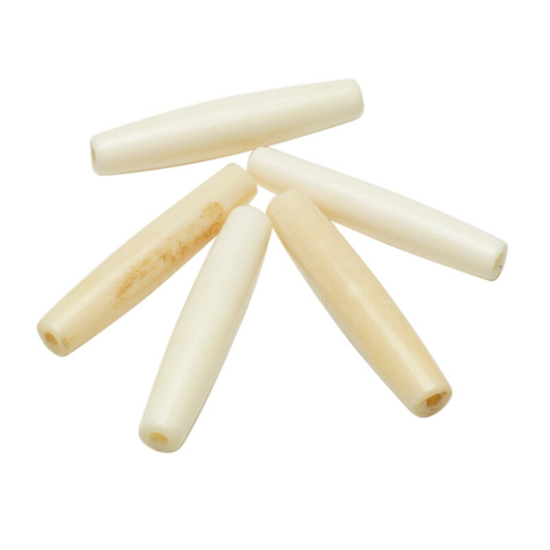 ボーンビーズ 長(白) 5個売り【インディアン/ネイティブアメリカン/骨/角/手芸用品/材料/ハンドメイド/ブレスレット/ネックレス/ストラップ/自作アクセサリ...