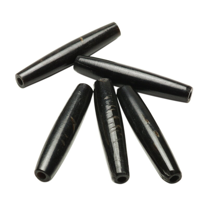 ボーンビーズ 長(黒) 5個売り【インディアン/ネイティブアメリカン/骨/角/手芸用品/材料/ハンドメイド/ブレスレット/ネックレス/ストラップ/自作アクセサリ...