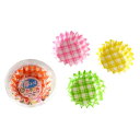 おかずカップ 厚いカラフルカップ チェック柄 6号(底径4×高さ2cm) 40枚入 (100円ショップ 100円均一 100均一 100均)