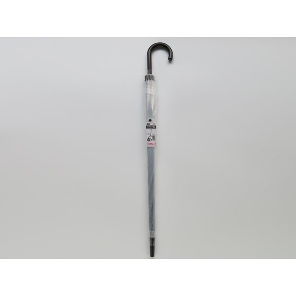 ジャンプ傘 透明 ブラックハンドル 65cm