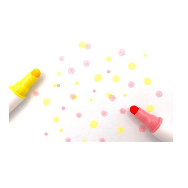 蛍光カラードットマーカー ピンク/イエロー 2本入 (100円ショップ 100円均一 100均一 100均)