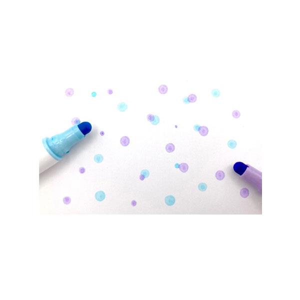 蛍光カラードットマーカー ブルー/バイオレット 2本入 (100円ショップ 100円均一 100均一 100均)
