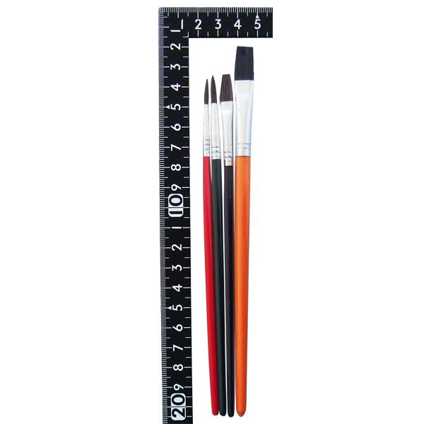 画筆 平筆・丸筆 4本入 (100円ショップ 100円均一 100均一 100均)