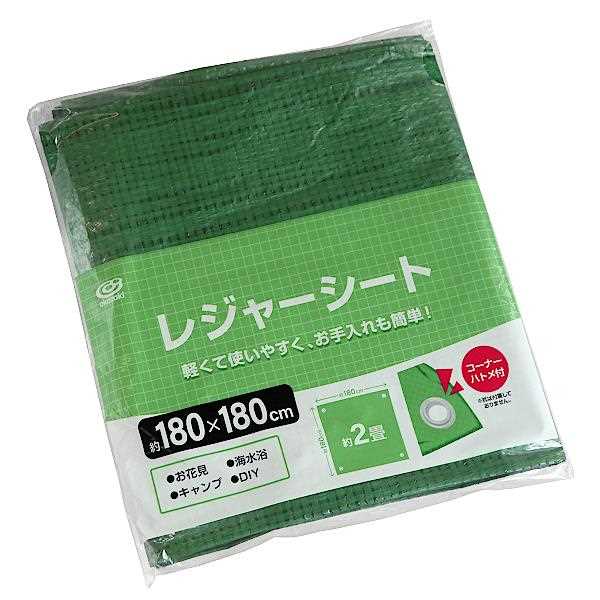 レジャーシート グリーン コーナーハトメ付 180 180cm 100円ショップ 100円均一 100均一 100均 