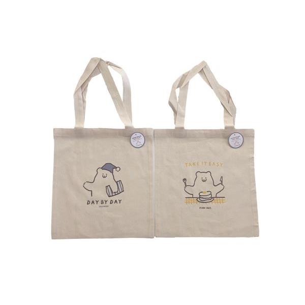 コットントートバッグ デイリーベア 36×34cm ［柄指定不可］ (100円ショップ 100円均一 100均一 100均)