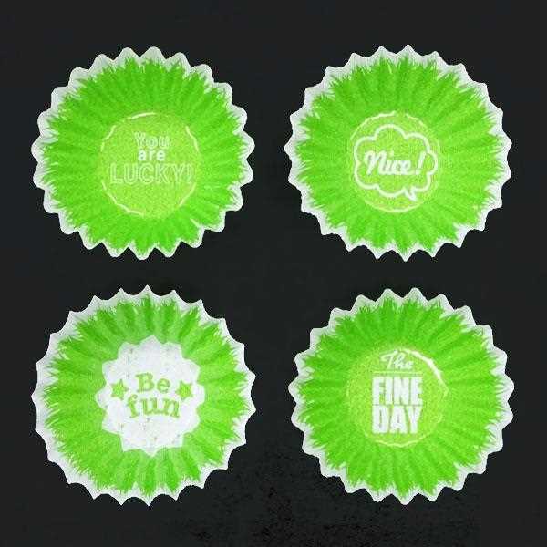 おかずカップ 芝生柄 8号(底径3.3×高さ3.3cm) 24枚入 (100円ショップ 100円均一 100均一 100均)