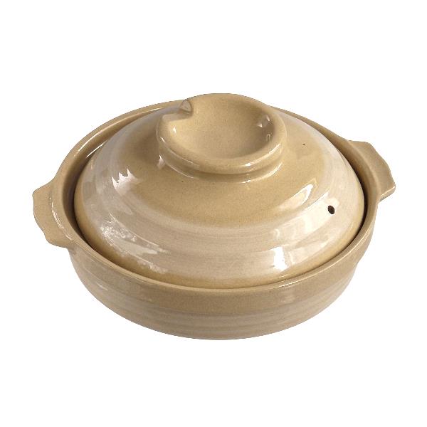 浅型土鍋 雪刷毛目 19cm