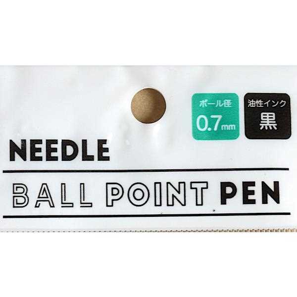 100円雑貨＆日用品卸-BABABAのニードルボールペン ノック式 黒 油性 ボール径0.7mm 5本入 (100円ショップ 100円均一 100均一 100均)｜アングル3