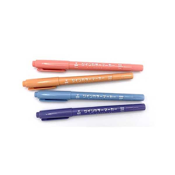 油性ツインカラーマーカー C 4本入 (100円ショップ 100円均一 100均一 100均)