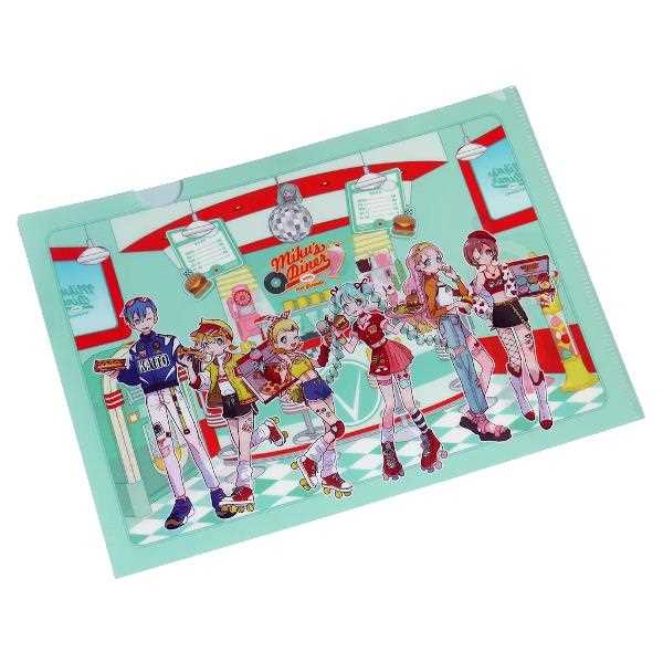 クリアホルダー 初音ミク ダイナー柄 31×22cm ［色柄指定不可］ (100円ショップ 100円均一 100均一 100均)